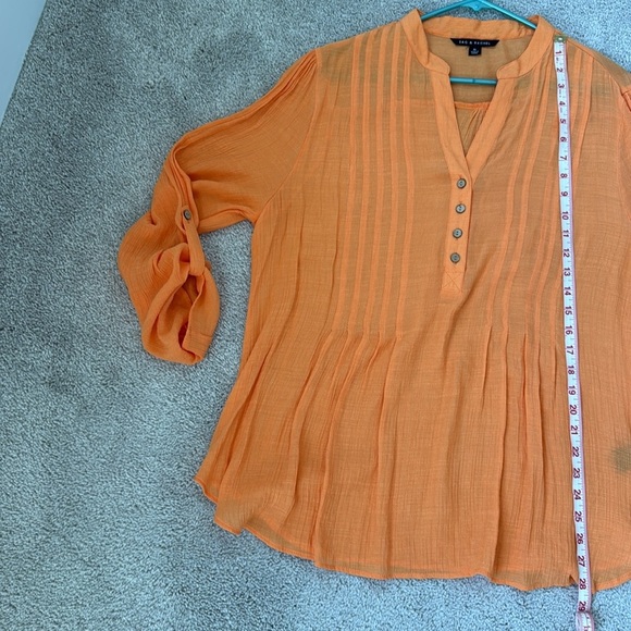 Zac & Rachel Vibrant Orange Blouse Size XL - Picture 4 of 6
